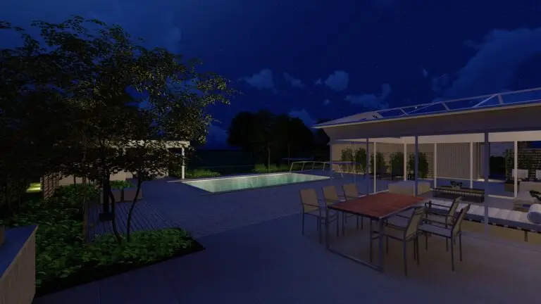 Natalia Lindberg Trädgårdsdesign - trädgård med pool belysning